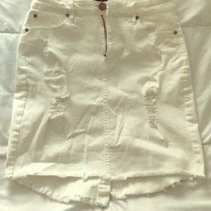 Design lab white jean skirt